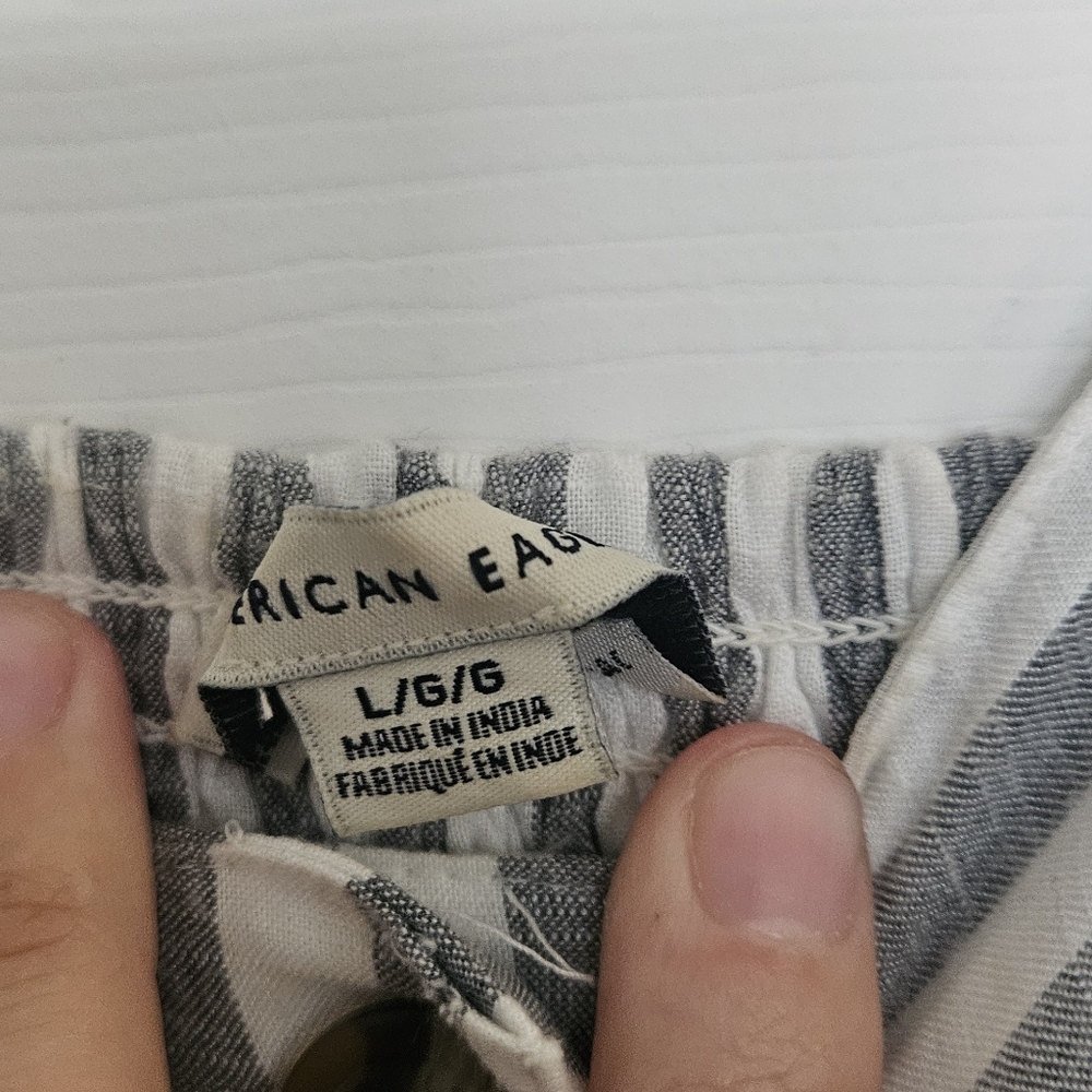 American Eagle L Striped Button-Down Midi Dress - image 3